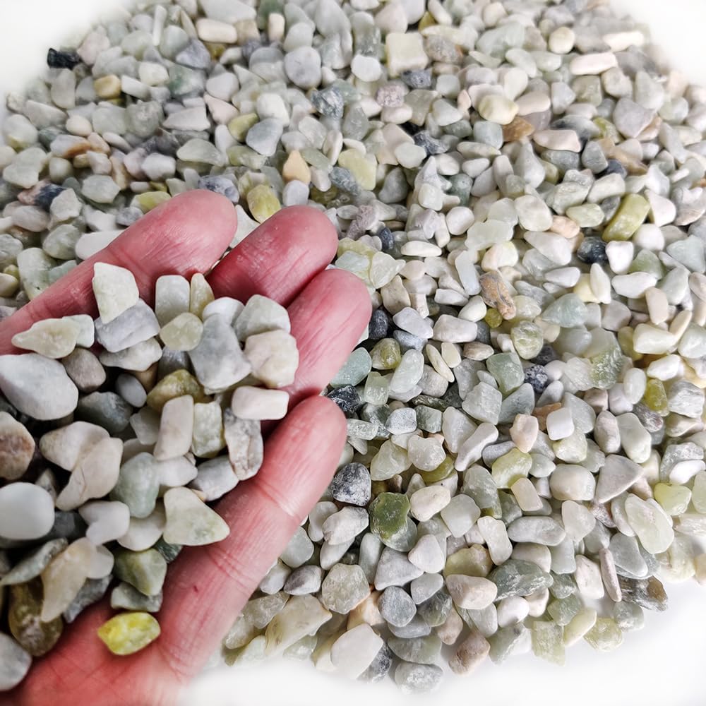 HappyFiller Small Rocks Decorative Aquarium Gravels Tiny Gravel for Fish Turtle Tank,Soil Cover, Indoor Outdoor Garden Succulent Plants Top Dressing,Zen Garden,Vase Fillers,2 LB,Light Green Mix