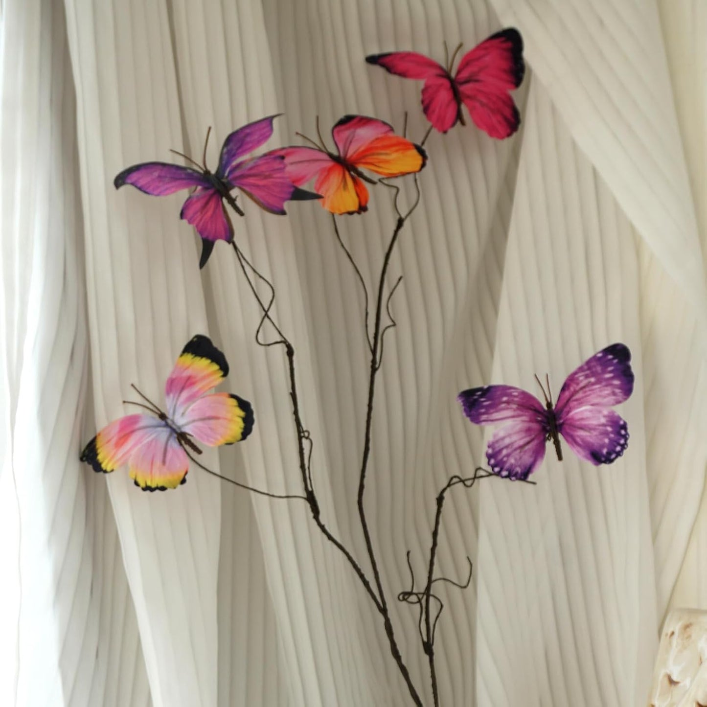 Artificial Butterfly, Silk Butterflys, Butterflies for Crafts for Floral Arrangements, 3D Butterfly Stakes Decor, Patio Plant Pot, Flower Bed Home Decor