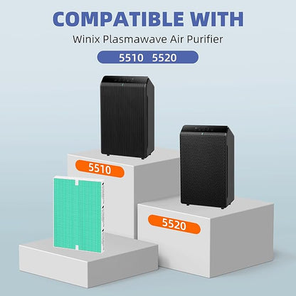 5510 5520 HEPA Toxin Absorbe Air Purifier Filter Q Replacement for Winix 5510 5520 Plasmawave Air Purifier,# 1712-0123-00,4 Pack