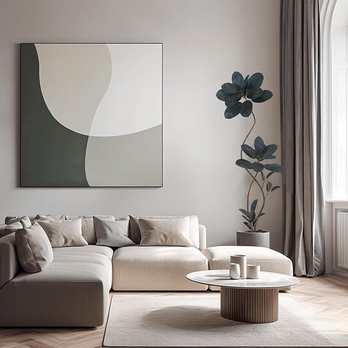 Artificial Rubber Tree Plant, 72 Inch Indoor Tree, Black with Round Planter, All Season Home Decor (Black, 6ft)