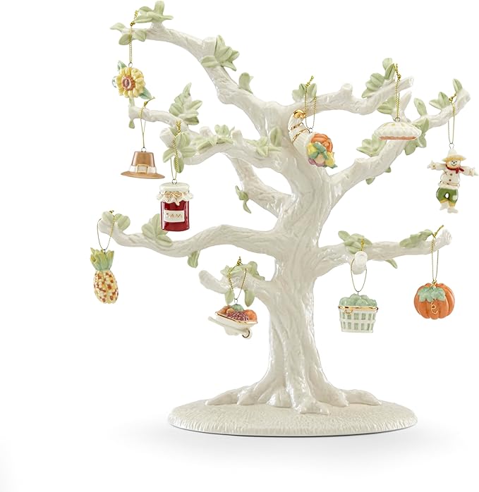 Lenox 884222 Autumn Favorites 10-Piece Ornament & Tree Set