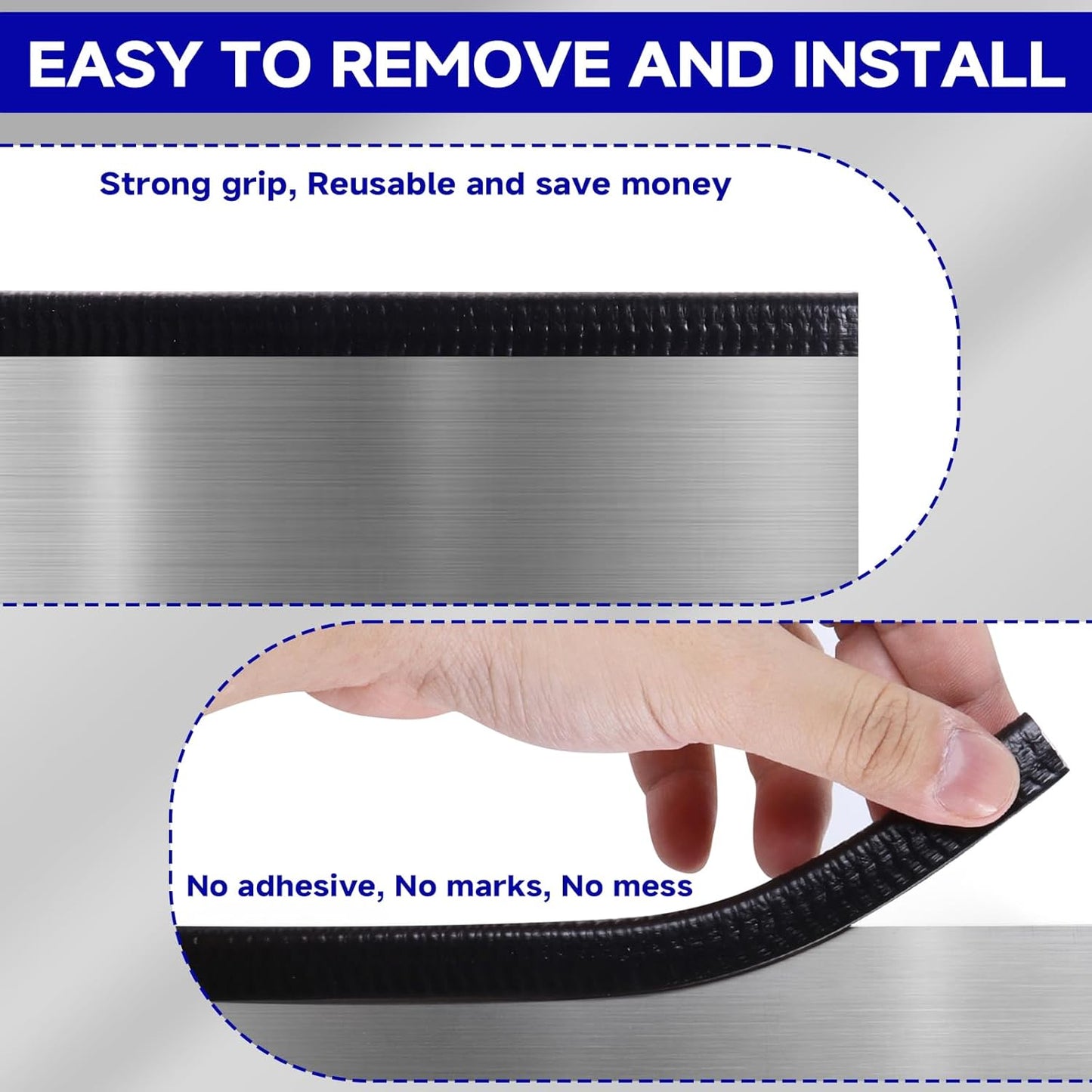 Rubber Edge Trim, U Channel Edge Trim with Metal Clips Edge Guard Protector, PVC Rubber Seal Strip for Sheet Metal, Car Doors, Hatches, Table Corners, Fit 3/64" to 1/4"(1.2mm-6.4mm), 6.5Ft, Black