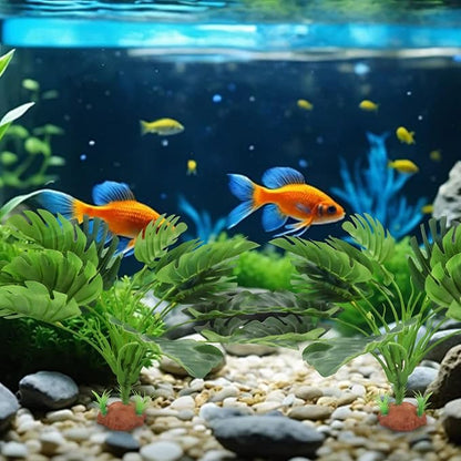 2 Pack Fake Monstera Plant Tank Decor, Realistic Artificial Plastic Plant Decoration for Reptile Amphibian Habitat Terrarium, Decor Accessories for Bearded Dragon Betta Fish Tortoise Chameleon Lizard