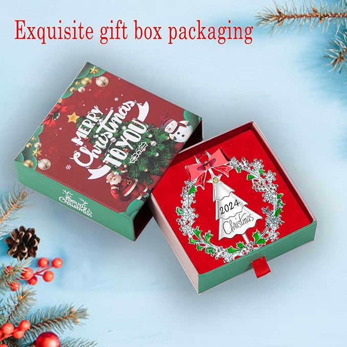 Christmas Ornaments,Xmas Decorations Keepsake Pendant, Christmas Tree Ornament Handcrafted Metal DIY Hanging Craft Collectibles for Xmas Trees Home Party Party Gifts (Tree)