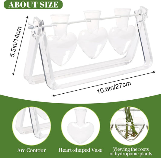Clear Plant Terrarium Propagation Stations with Acrylic Stand Birthday Gifts for Women Office Home Decor