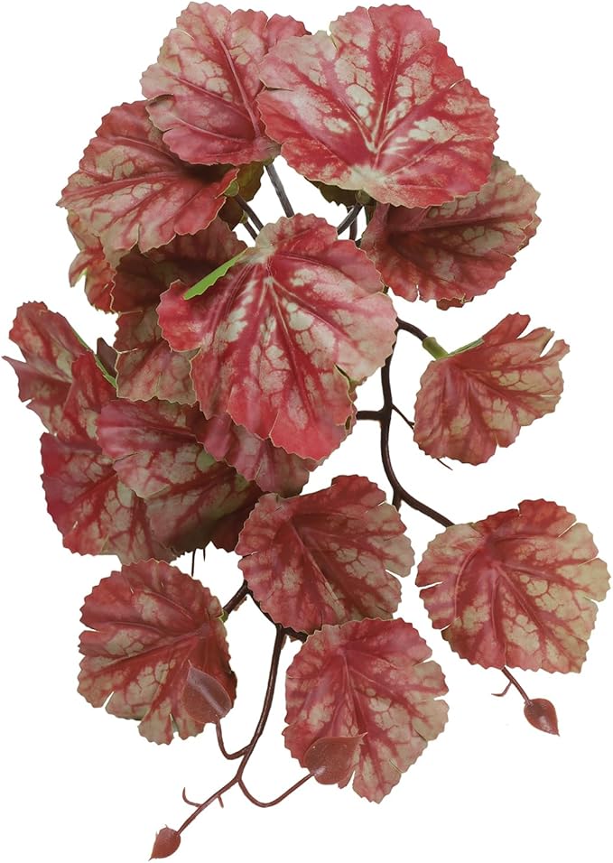 IBWell Fake Reptile Plants for Terrarium, Decor, Turtle Tank with Suction Cup