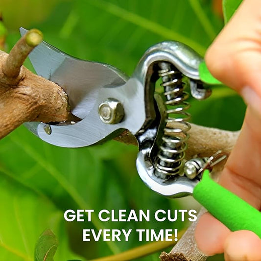 Garden Guru Classic Bypass Pruning Shears Clippers – Heavy Duty Forged Steel Garden Pruners – Safety Lock – Non Slip Comfort Grips – Cuts up to 1” – Professional Bypass Pruners for Gardening (2 Pack)