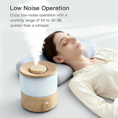 MEGAWISE 2025 Upgraded Ultrasonic Cool Mist Humidifier - 1.5L Capacity, Whisper-Quiet & Adjustable Mist, Auto Shut-Off Safety Feature – Perfect for Home, Office, Baby Nursery & Bedroom