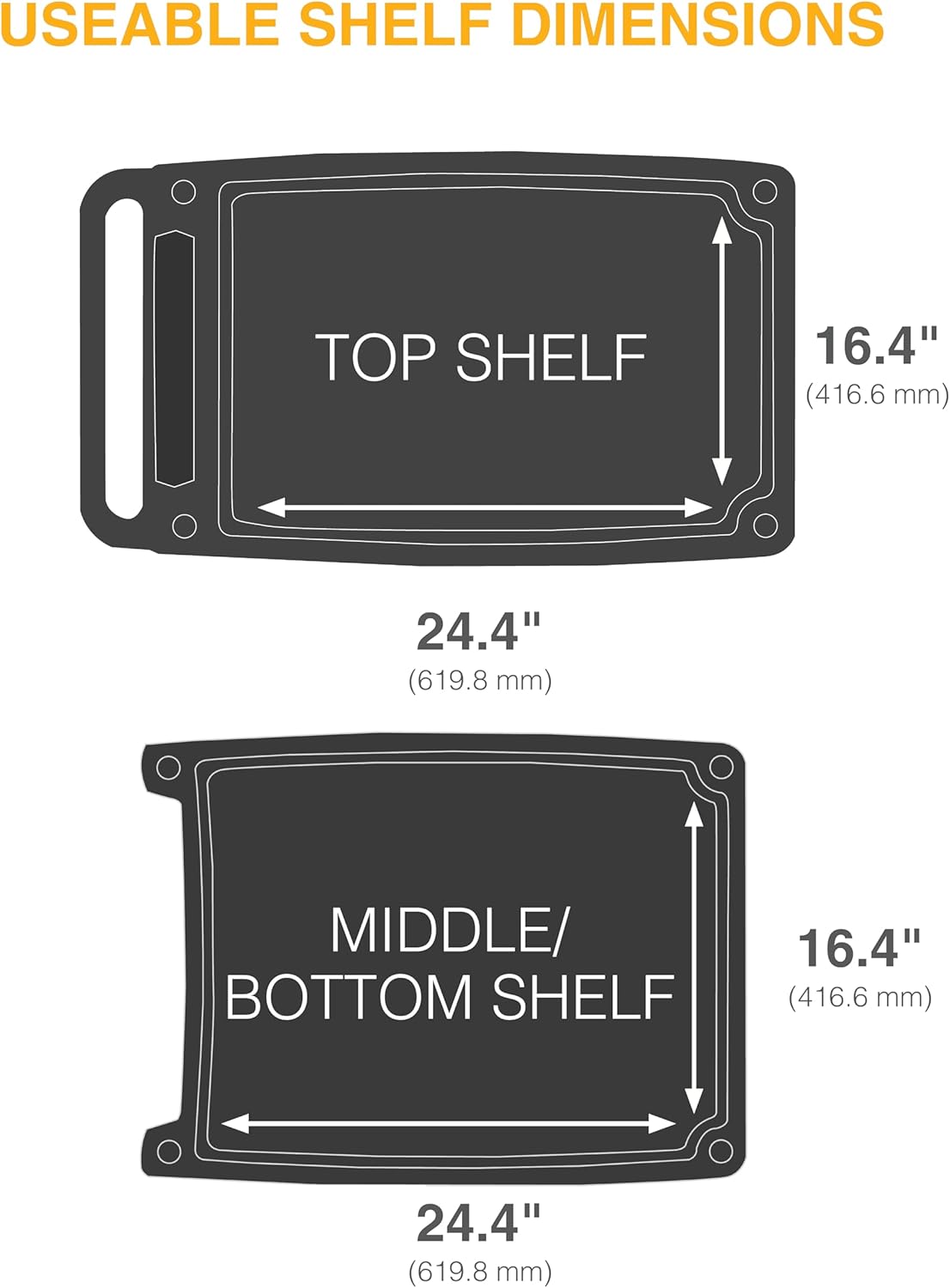 Metro myCart Plus Utility Cart - Choose-Your-Height Adjustable Heavy Duty Rolling Cart for Home, Commercial and Industrial Use - 3-Shelf, 400 lbs Capacity - 18.3" W x 31.5" L x 35.5-39.5" H - Black