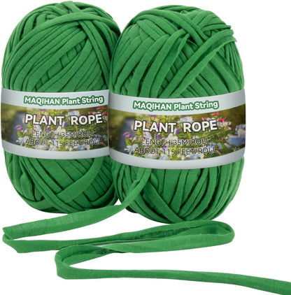 2 Pack Garden String - Plant Ties, Garden Twine, Gardening Tape, Tree Support, Stretchy Trap for Trees,Flowers,Green Soft Ties for All Plants All Gardeners(35M/Roll,115FT)