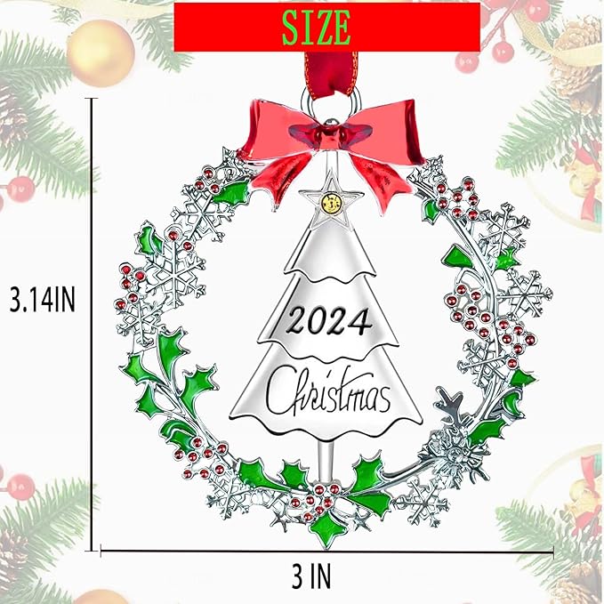 Christmas Ornaments,Xmas Decorations Keepsake Pendant, Christmas Tree Ornament Handcrafted Metal DIY Hanging Craft Collectibles for Xmas Trees Home Party Party Gifts (Tree)