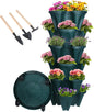 Vertical Planter 6 Tier Stackable Planters Garden Planters Strawberry Herb Flower and Vegetable Planter Indoor Outdoor Gardening Pots with Removable Wheels and Tools