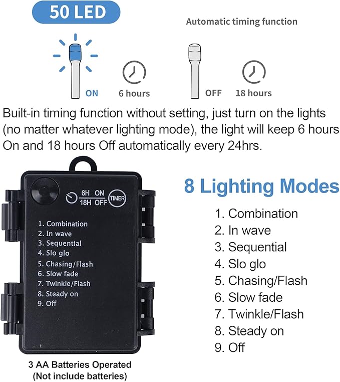 Juegoal Black Mini Christmas Tree, 24 Inch/2 FT Lighted Tabletop Artificial Xmas Pine Tree, Halloween Small Tree Light Up Battery Operated & Timer with 50 LED Lights, for Holiday Home Party Decor