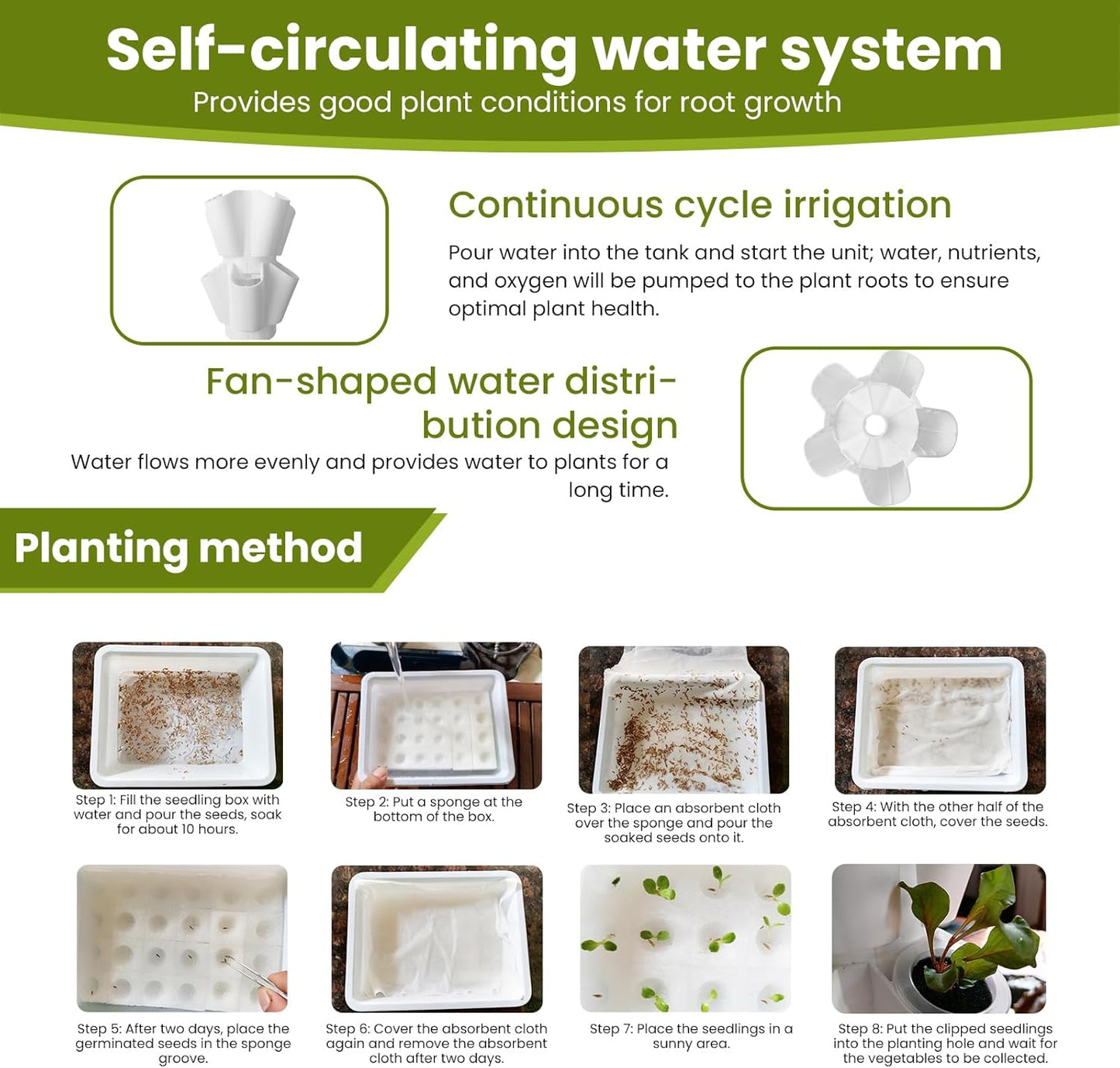 Hydroponic Tower Vertical Growing System for Seedlings, Aeroponic System with Pump, Vertical Farming Tower Indoor Plant Germination Kit (30pot)