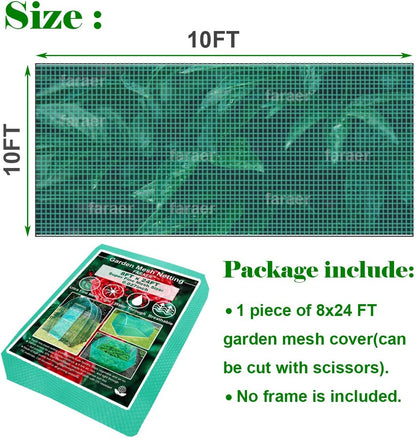 Garden Barrier Netting, Plant Covers 8x24ft Extra Fine Mesh 30% Sun Net Green Sunblock Mesh Shade Protection Netting for Vegetable Fruits Flowers Crops Row Cover Raised Bed Screen Against Birds Animal