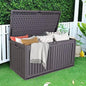 KUIKUI 130 Gallon Deck Box Waterproof, Pool Storage Box, Outside Resin Deck Box for Patio Cushions, Garden Tools and Sports Pools Equipment