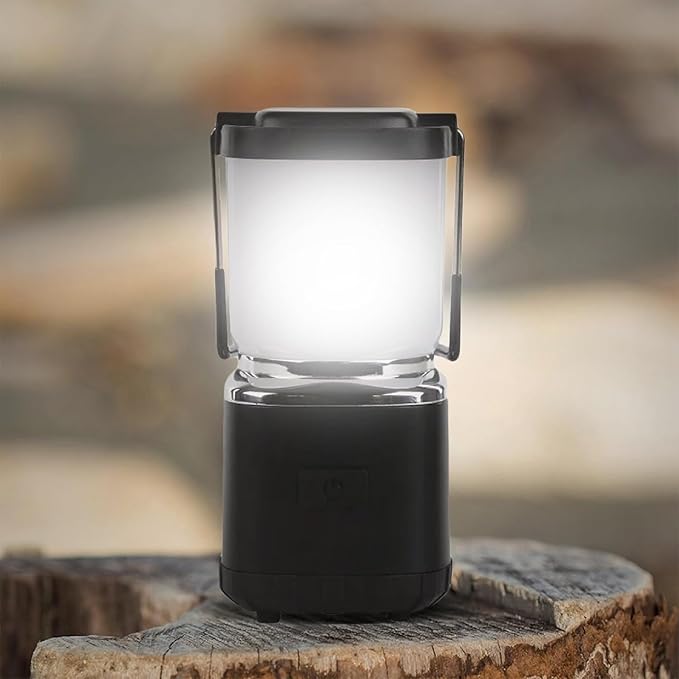 LUXPRO LP189 Mini Lantern - USB-C Rechargeable Camping Light - with 4 Color Modes - Dimmable LED Portable Lantern for Hiking & Emergency - Handy Compact Design (Black, 3-Pack)