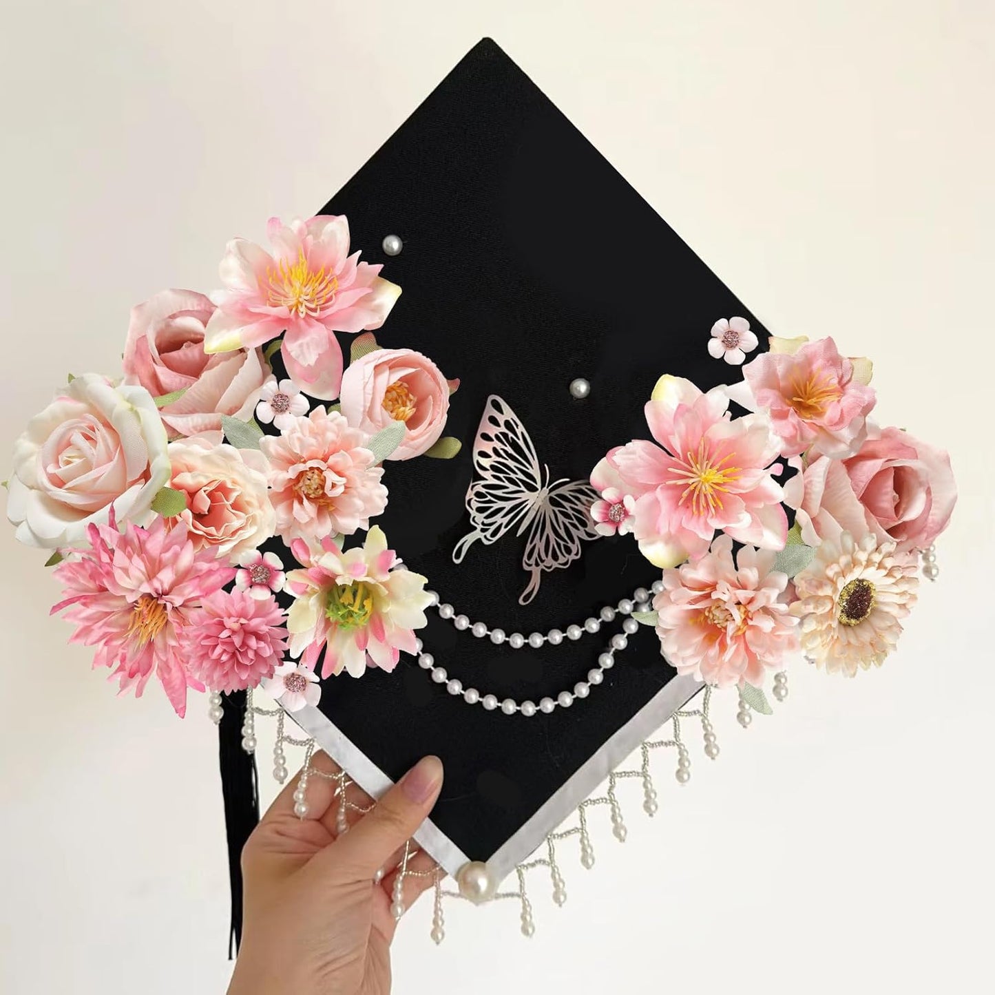 YYHUAWU Fake Flower Heads Mini Pink Artificial Flower Faux Dahlia Rose Flowers Multicolor Silk Daisy Flower Heads for Craft Garland Wedding Bridal Baby Shower Home Party Decoration DIY Cake Decor