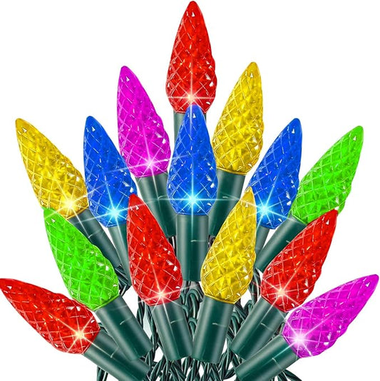 TW SHINE C6 Christmas String Lights, 200 LED 66 FT Christmas Lights Outdoor with 8 Modes Timer, Waterproof Connectable for Indoor Yard Xmas Tree House Christmas Decorations (Multi-Colored)