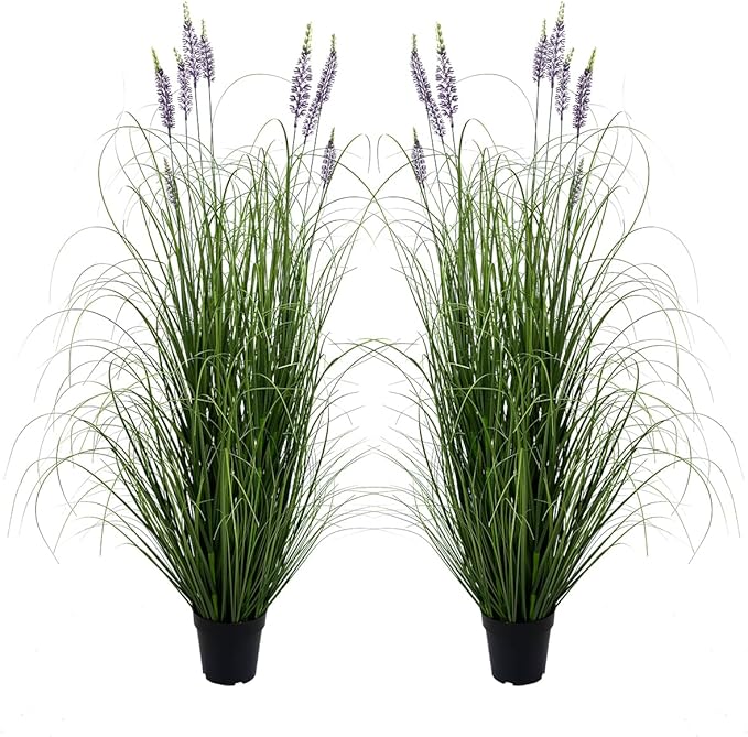 Artificial Plant 5ft(2pack) Tall Artificial Lavender Faux Plants Indoor Home Decorative