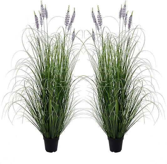 Artificial Plant 5ft(2pack) Tall Artificial Lavender Faux Plants Indoor Home Decorative
