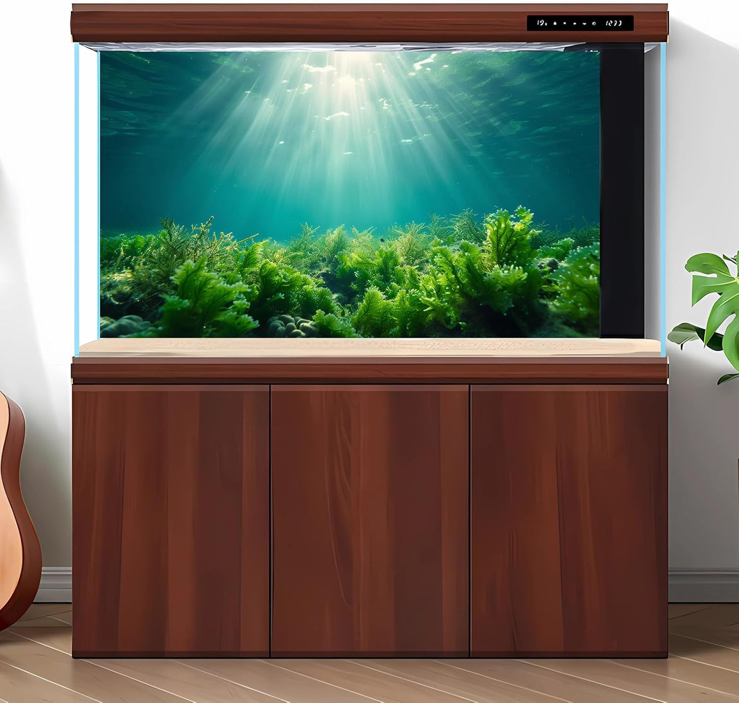 Deep Ocean Fish Tank Background Under The Sea Aquatic Plants Aquarium Background Underwater Corals Sunray Terrarium Backgrounds Tropical Fish Ocean World Aquarium Backgrounds Decorations 72x24in