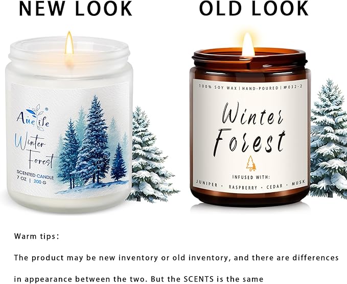 Winter Forest Candle - Holiday Scented Soy Candle for Home - Christmas Gifts for Women
