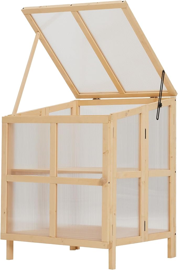 OTXIIN Cold Frame Greenhouse Cabinet, Heavy-Duty Outdoor Plant Protection Box, Portable Mini Greenhouse for Winter Gardening, Seedlings, Vegetables & Herbs