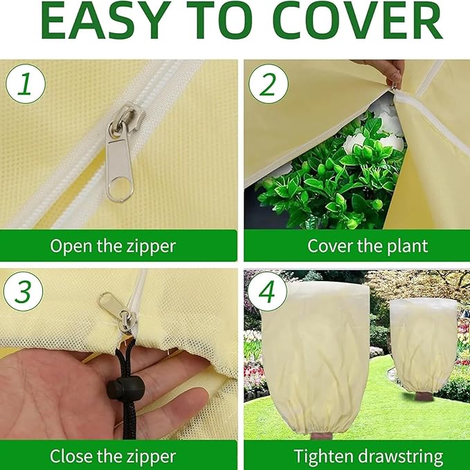 Plant Covers Freeze Protection,47.2 X 70.8 Inchesplant Covers for Winter, 2-Packwinter Garden Plant Protectionreusable.