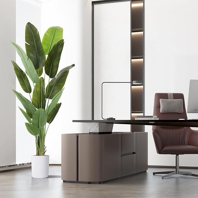 Artificial Tree 6.6Ft Silk Bird of Paradise Large Big Fake Potted Plants Tall Faux Silk Floor Plants for Home Living Room Bedroom Office Decor Indoor Outdoor…