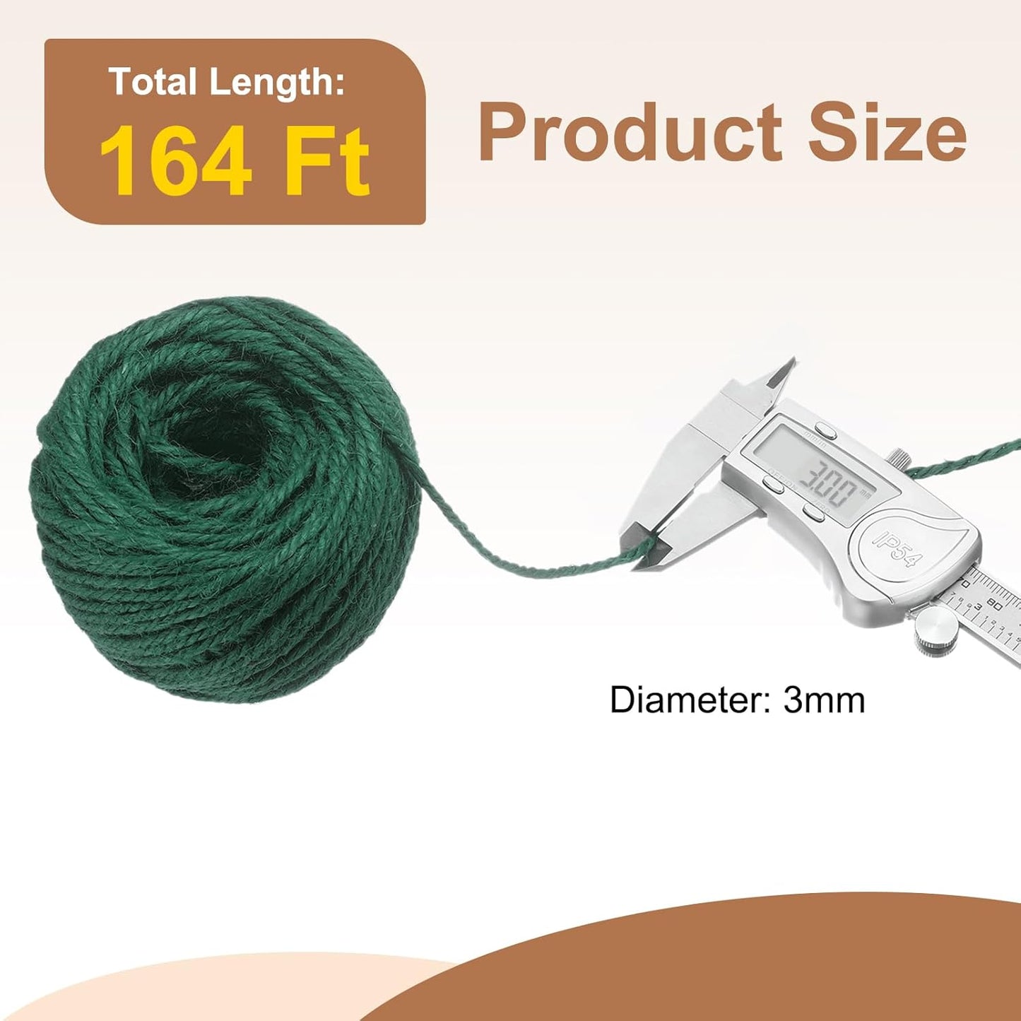 uxcell 164 Feet Natural Jute Twine String,3mm Thin Garden Twine Rope Colored Plant String Cord for DIY Art Crafts Gift Wrapping Decoration Packing Gardening Plant Hanger,Dark Green