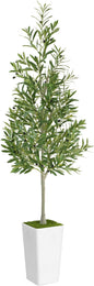 Artificial Olive Tree 6ft - Realistic Tall Fake Plants for Office Living Room Bedroom Home Decor Indoor - Faux Floor Green Silk House Corner Large Potted Plants