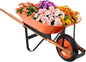 VEVOR Wheelbarrow Cart, 5 Cu. Ft. Load & 265 lbs Capacity, One Wheel Garden Dump Cart, Garden Wagon with Metal Handle & 16" Wide Track Wheels, Easy Loading Utility Yard Cart & Wagons for Lawn Farm