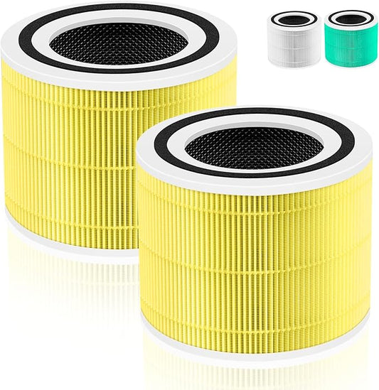 240 True HEPA Pet Care Replacement Filter 14 for Puro 240 Air Purifier,3-in-1 High-Efficiency HP-14 with Activated Carbon Filter,2 Pack,Yellow