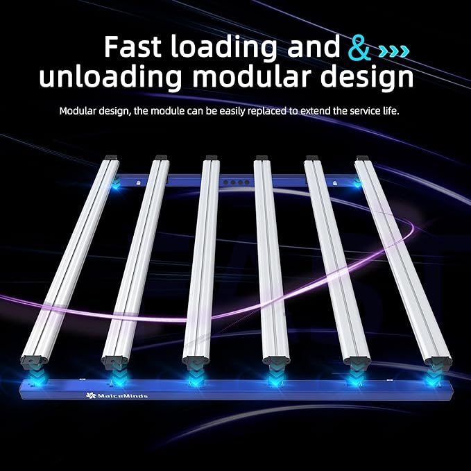 680W Led Grow Lights for Indoor Plants Full Spectrum Foldable and dimmable LED Grow Lights Daisy Chain 4x4/5x5ft Coverage Bar Style Growing Lamp for Indoor Plants