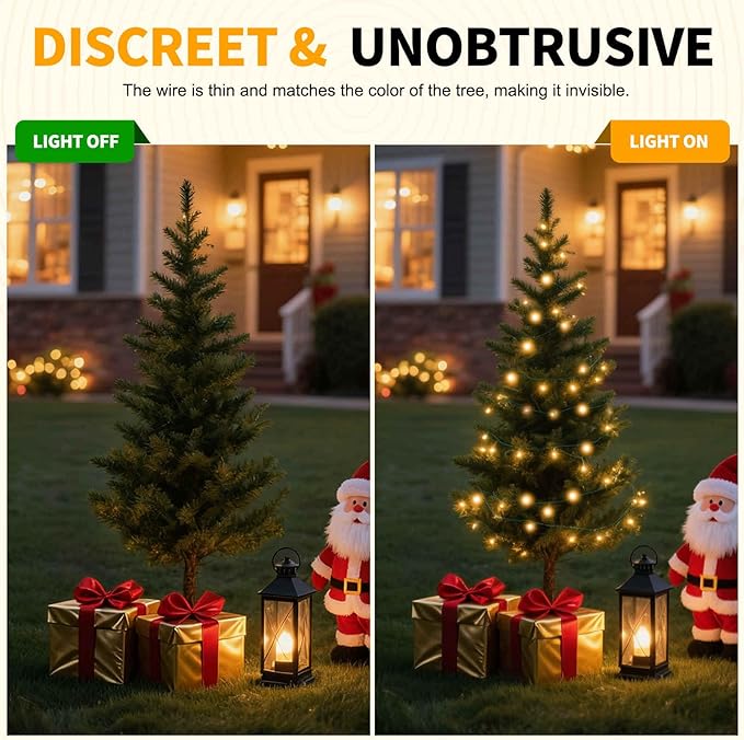 300 LED Christmas Lights 98 ft Christmas Tree Lights 8 Modes Plug-in with Memory Function Green String Light for Bedroom Xmas Tree Wreath Patio Party Spring Outdoor Decorations