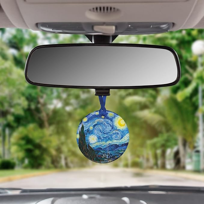 Christmas Tree Ornament, Porcelain Van Gogh Starry Night fine Art Keepsake Ornament by RainCaper