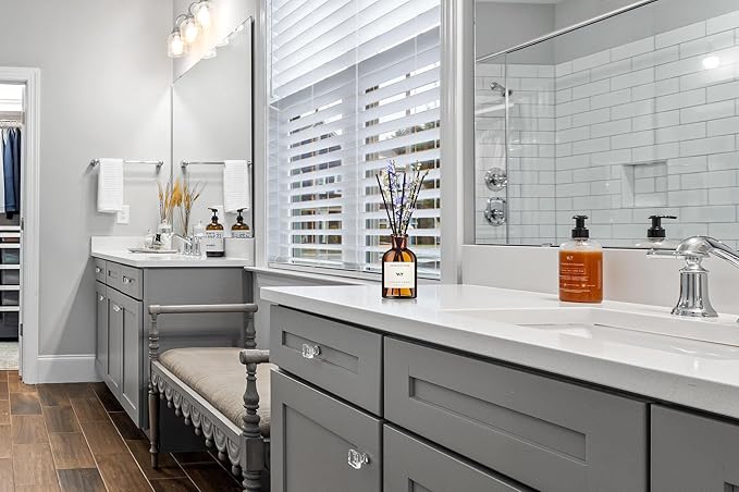 WEALD TRIBE Reed Diffuser Set for Bathroom Air Fresheners, Oil Diffuser Sticks | Fresh Linen Scent 4.0 fl oz Home Fragrance with Sticks Defusers | House Bedroom Office Shelf Decor