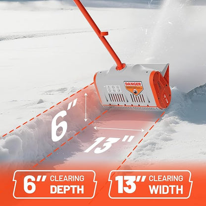 Litheli Electric Snow Shovel Cordless 20V, Lightweight Battery Powered Snow Blower with 4.0Ah Battery, Easy Snow Removal Tool for Driveways, Sidewalks, Patios and Decks