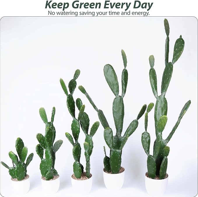 31Inch Artificial Cactus Faux Cacti Fake Cactus Saguaro Potted Plants for Indoor Outdoor Home Offices Store Decoration