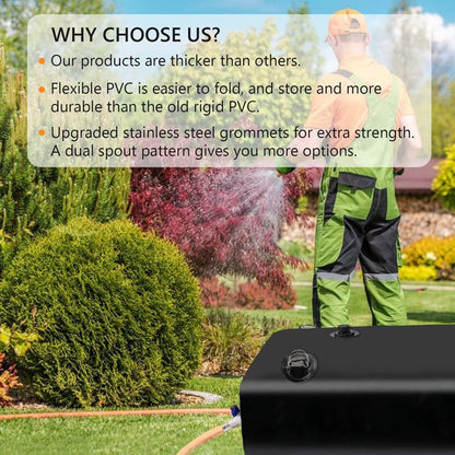 Water Tank, Water Storage Bladder, Portable Water Tank, Water Bladder Tank, Large Water Storage, Water Storage Containers for Camping, Garden, Emergency Water Storage Black