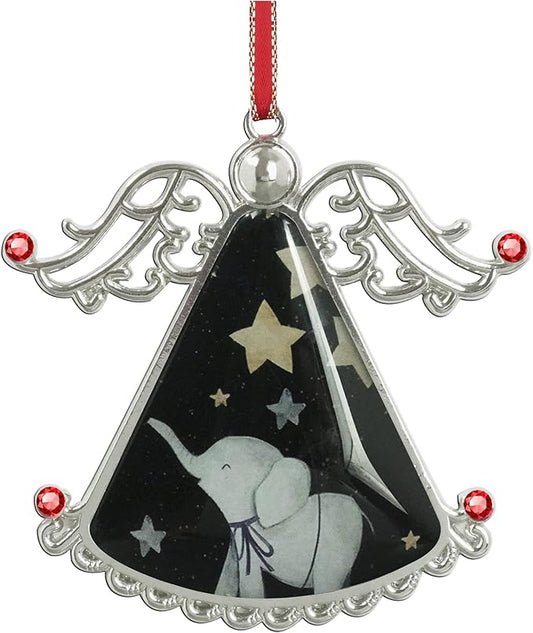 XUTAI Angel Christmas Tree Ornaments Elephant Christmas Ornament Glass Christmas Hanging Angel Glass Pendant for Holiday Decoration Elephant Under The Star