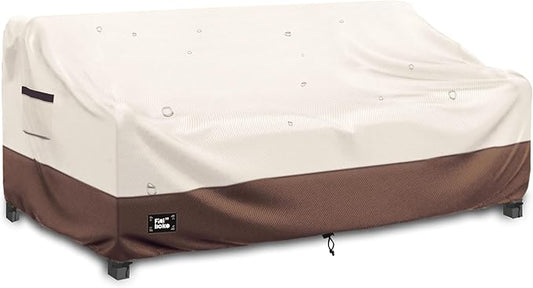 3-Seater Outdoor Couch Cover,79" Wx38 Dx35 H Patio Sofa Cover,100% Waterproof Heavy Duty Patio Furniture Covers,Beige&Brow