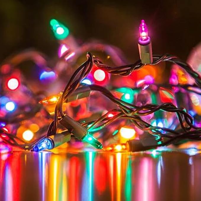 FUNPENY 60FT 300 Count Multi-Color Christmas String Lights, 2 Pack Clear with Green Wire for Indoor/Outdoor Christmas Tree, Xmas Party & Holiday Home Decorations
