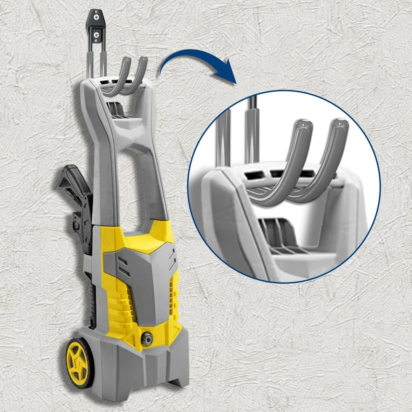 3-H Large Garden Hose Holder Wall Mount 4 Pack,Solid Steel Hose Hanger,Water Hose Holders for Outside,Perfect for Hanging Outdoor Air Hose,Ropes,Pipes,Garden Tools,Ladders,Bikes,Bulk Items(Gray)