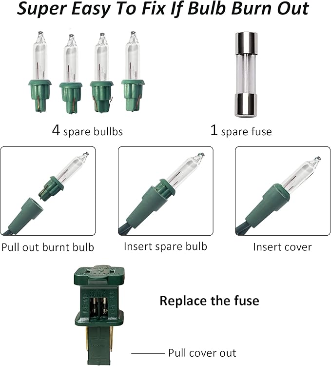 FUNPENY Christmas Lights, 30FT 150 Incandescent Mini Clear String Lights, Warm White With Green Wire for Indoor Outdoor Tree Xmas Party Holiday Home Decorations