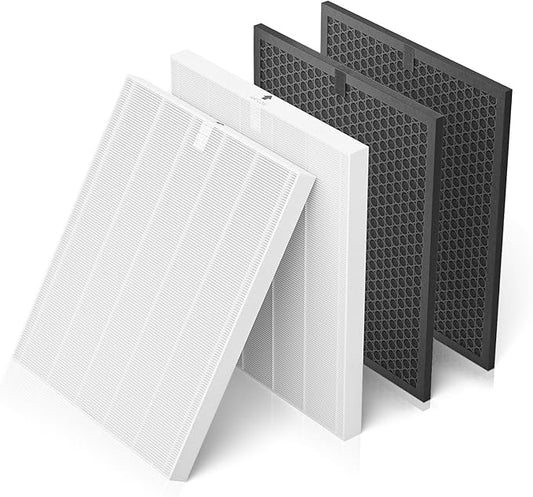 Leemone 5510 5520 Replacement Filter Q Compatible with Winix 5510 and 5520 Air Purifier,Activated Carbon Filter Combo, Part# 1712-0123-00,2 Sets Totally 4pcs