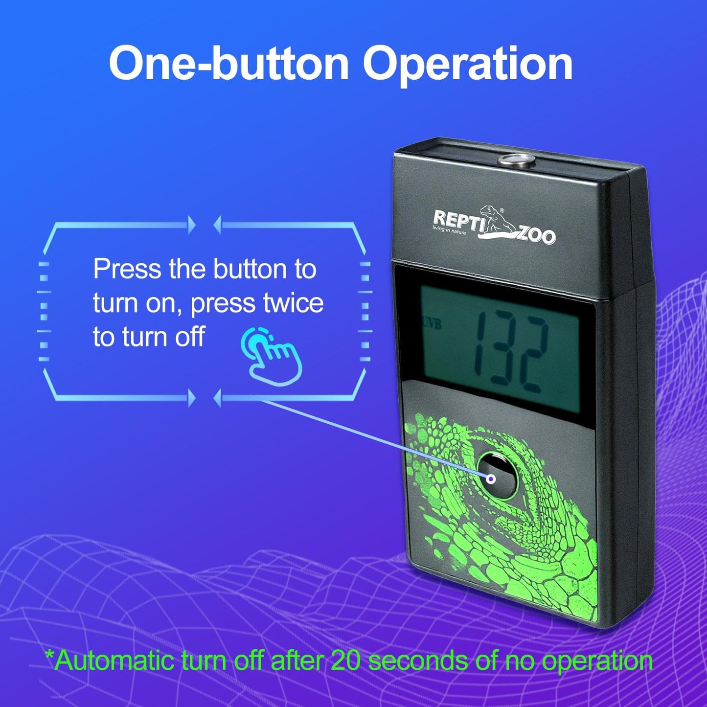 REPTI ZOO UVB Index Meter Handheld Reptile Lamp UV Detector, Digital UVB Tester Reptile Accessories for Lamp Bulb Testing