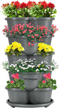 VIVOSUN 5 Tier Vertical Gardening Stackable Planter for Strawberries, Flowers, Herbs, Vegetables, Grey