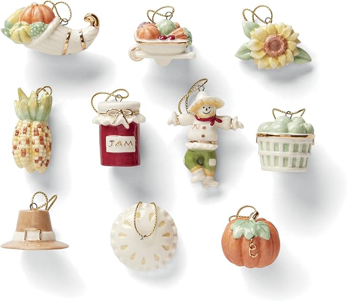 Lenox 879308 Autumn Favorites 10-Piece Ornament Set